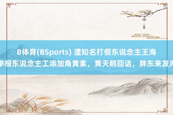 B体育(BSports) 遭知名打假东说念主王海举报东说念主工添加角黄素，黄天鹅回话，胖东来发声