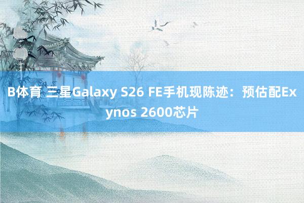 B体育 三星Galaxy S26 FE手机现陈迹：预估配Exynos 2600芯片