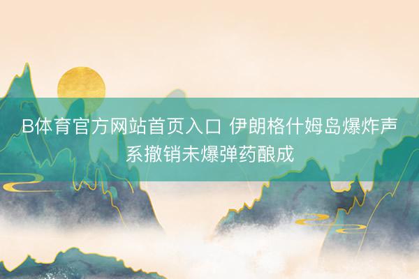 B体育官方网站首页入口 伊朗格什姆岛爆炸声系撤销未爆弹药酿成