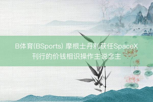 B体育(BSports) 摩根士丹利获任SpaceX刊行的价钱相识操作主说念主