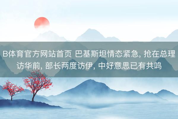 B体育官方网站首页 巴基斯坦情态紧急， 抢在总理访华前， 部长两度访伊， 中好意思已有共鸣