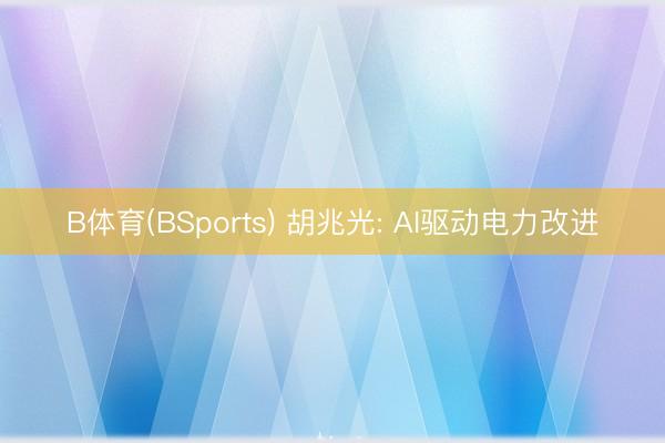 B体育(BSports) 胡兆光: AI驱动电力改进