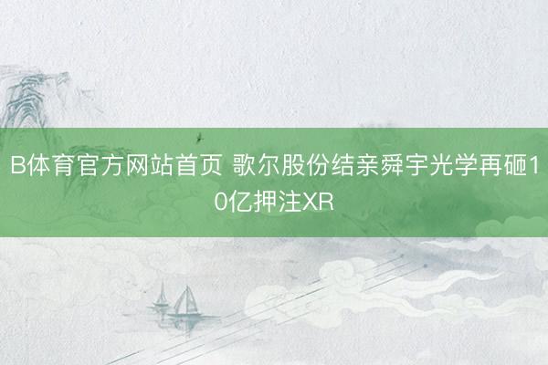 B体育官方网站首页 歌尔股份结亲舜宇光学再砸10亿押注XR