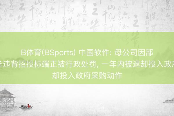 B体育(BSports) 中国软件: 母公司因部分销售业务违背招投标端正被行政处罚， 一年内被退却投入政府采购动作