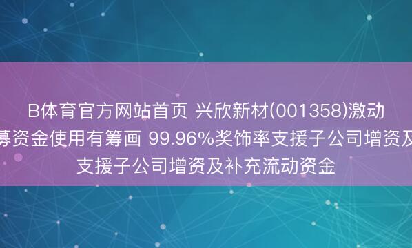 B体育官方网站首页 兴欣新材(001358)激动会高票通过超募资金使用有筹画 99.96%奖饰率支援子公司增资及补充流动资金