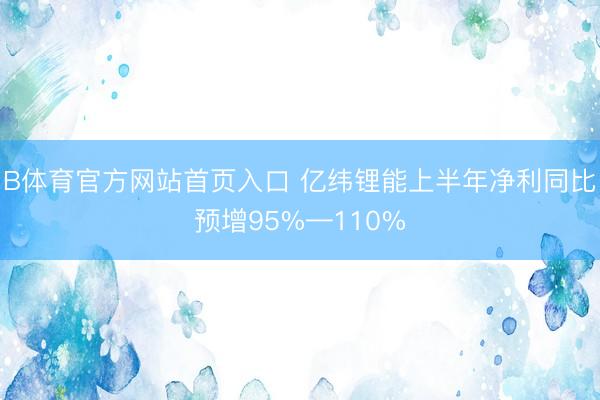 B体育官方网站首页入口 亿纬锂能上半年净利同比预增95%—110%