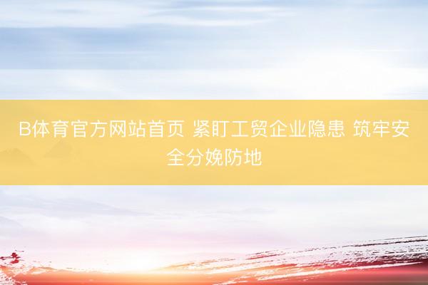 B体育官方网站首页 紧盯工贸企业隐患 筑牢安全分娩防地