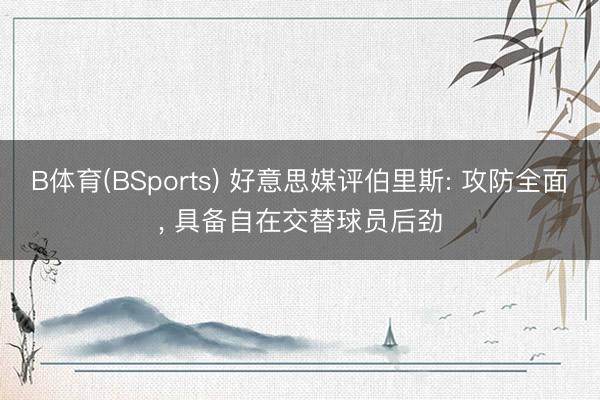 B体育(BSports) 好意思媒评伯里斯: 攻防全面， 具备自在交替球员后劲